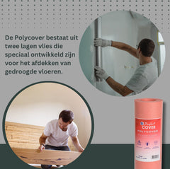 Perfect Cover® Polycover - 50m² / 140gsm - Floor protection - Plaster runner - Covering fleece - Water-repellent - All Floor types - Construction and Renovation