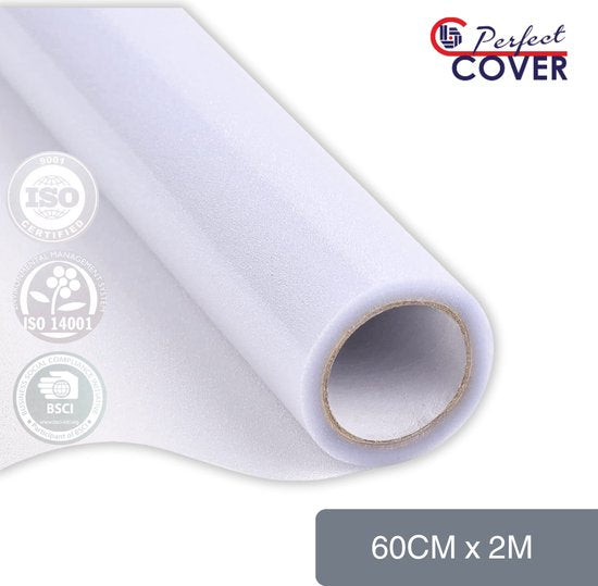 Perfect Cover Anti-Sicht-Fensterfolie – 60 cm x 200 cm – Milchglasfolie – mit Rakel – blockiert UV-Strahlen