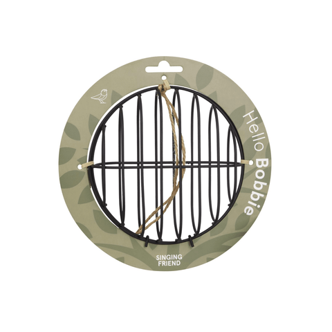 Singing Friend BOBBIE - Wire Bird Feeder - Brown - Round Design - Sustainable Bird Furnishings