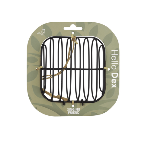 Singing Friend DEX - Wire Bird Feeder - Brown - Square Design - Sustainable Bird Furnishings