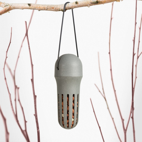 Singing Friend MAX - Bird Feeder - 100% Recycled Material - Grey - Sustainable Bird Feeder