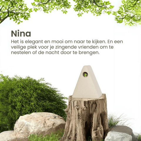 Singing Friend NINA - Ceramic Nesting Box - Beige - Handmade - Sustainable Bird Nesting Box