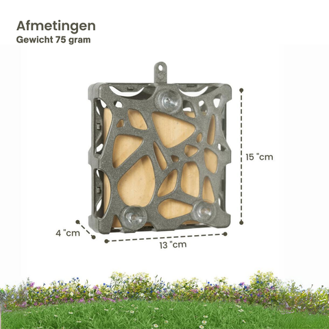 Singing Friend ANNA - Window Bird Feeder - 100% Recycled Material - Grey - Suction Cups Included