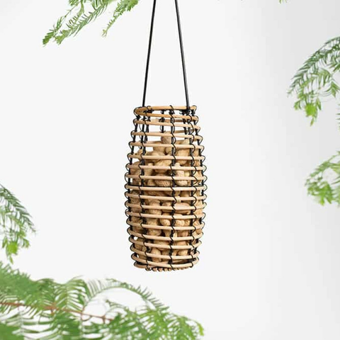 Singing Friend FAYA - Willow Bird Feeder - Wide Shape - Handmade - Sustainable Bird Feeder