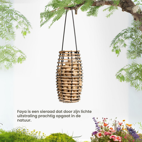 Singing Friend FAYA - Willow Bird Feeder - Wide Shape - Handmade - Sustainable Bird Feeder